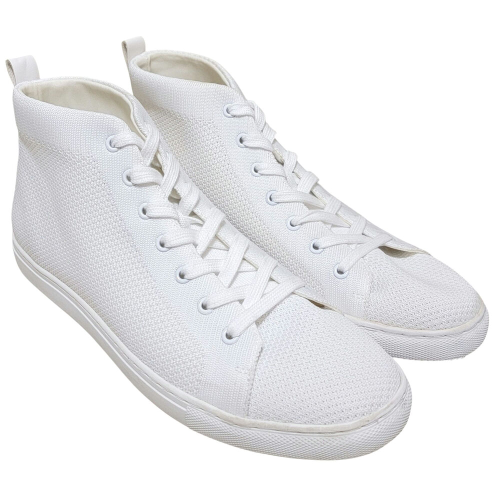 Bar III Men Sonny High Top Flat Sneakers Size US 10.5M White Mesh Knit
